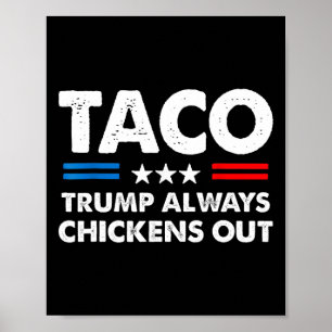 Trump Always Chickens Out Taco Trade Funny Meme 5 Poster