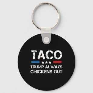 Trump Always Chickens Out Taco Trade Funny Meme 6  Keychain