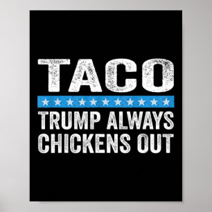 Trump Always Chickens Out Taco Trade Funny Meme  Poster
