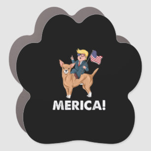 Trump America Chihuahua Dog American Hero Car Magnet