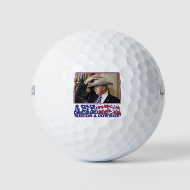 TRUMP-AMERICA-COWBOY GOLF BALLS (Front)
