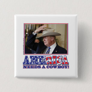 TRUMP-AMERICA-COWBOY PINBACK BUTTON