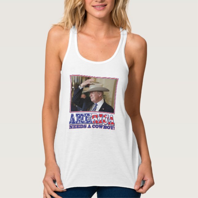 TRUMP-AMERICA-COWBOY TANK TOP (Front)