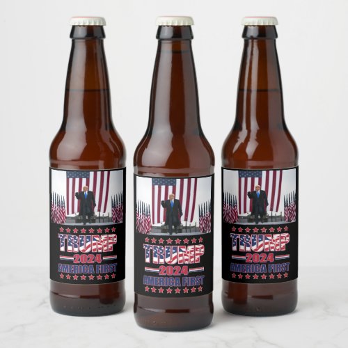 Trump America First Beer Bottle Label