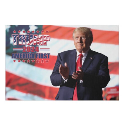 Trump America First Faux Canvas Print