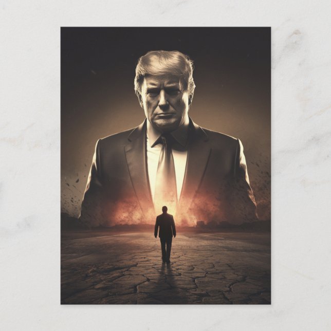 Trump American Destroyer in a Sun Baked Desert Postcard (Front)