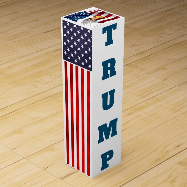 Trump American Flag Eagle Wine Box (Front)