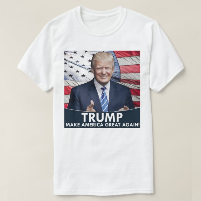 Trump American Flag T-Shirt (Design Front)