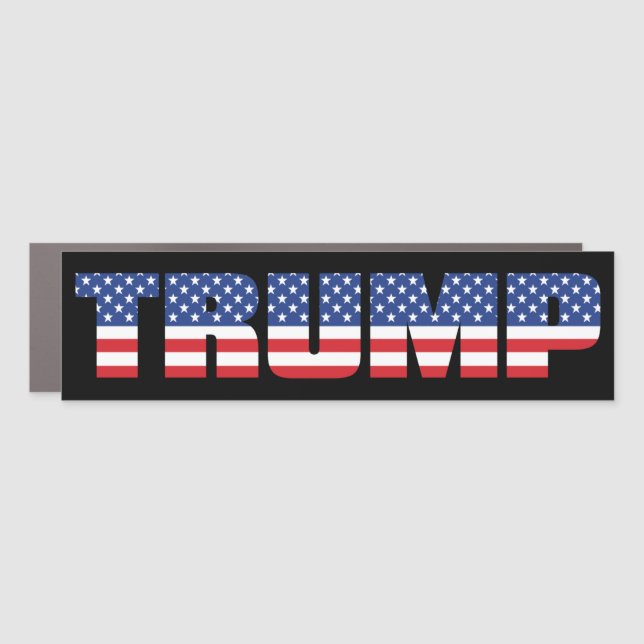 Trump American Flag Trump 2024 Bumper Car Magnet (Front)