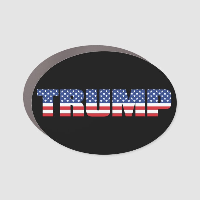 Trump American Flag Trump 2024 Car Magnet (Front)