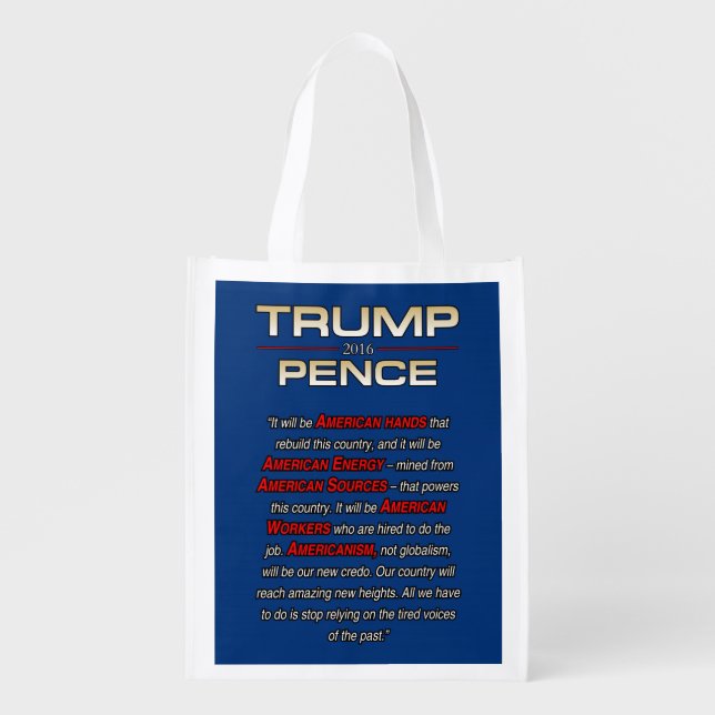 TRUMP AMERICAN HANDS REUSABLE GROCERY BAG (Front)