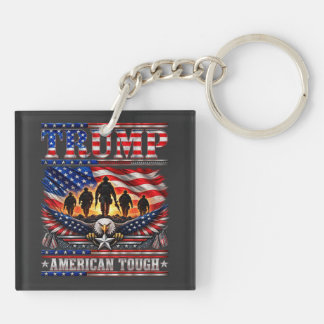 Trump American Tough Patriotic Keychain