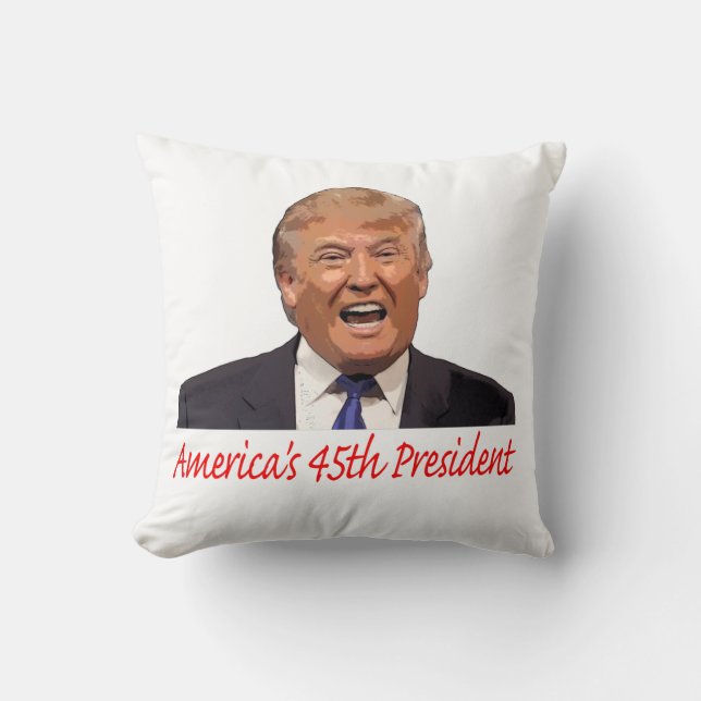 Trump, America's 45th President Throw Pillow (Front)