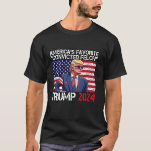Trump Americas Favorite Convicted Felon Retro USA T-Shirt