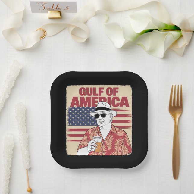 Trump America's Gulf Mexico President Trump  Paper Plates (Wedding)