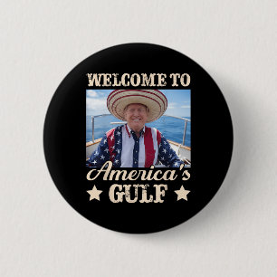 Trump America's Gulf Mexico President Trump Sombre Button