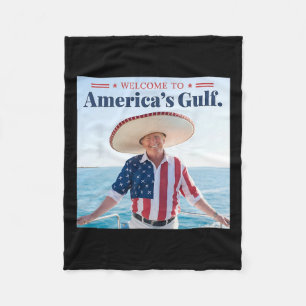 Trump America's Gulf Mexico President Trump Sombre Fleece Blanket