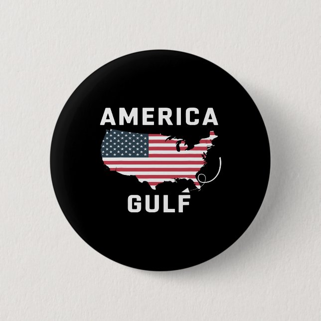 Trump America's Gulf Mexico Retro Us Map  Button (Front)
