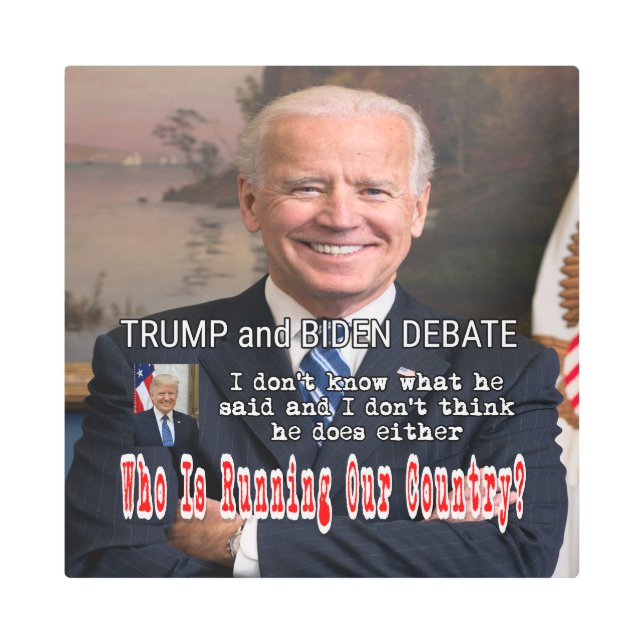 Trump and Biden Debate Metal Print (Front)