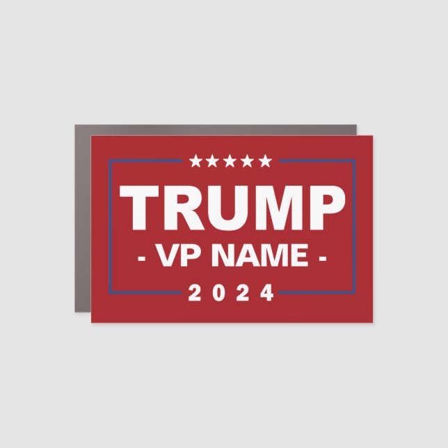 Trump and Custom Vice President 2024 Car Magnet (Front)