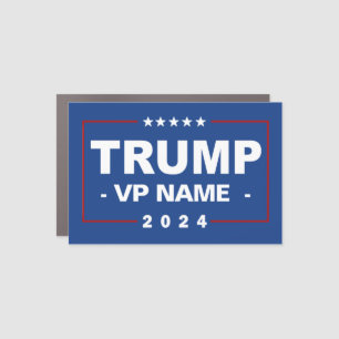 Trump and Custom Vice President 2024 Car Magnet