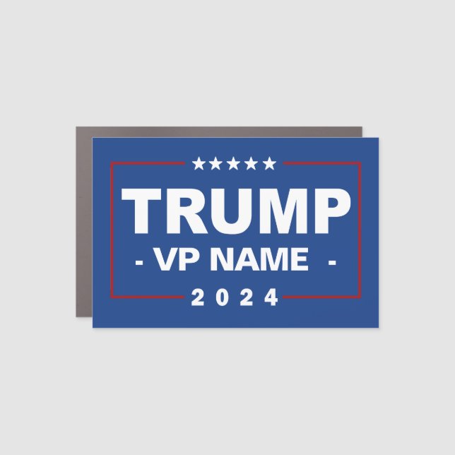 Trump and Custom Vice President 2024 Car Magnet (Front)