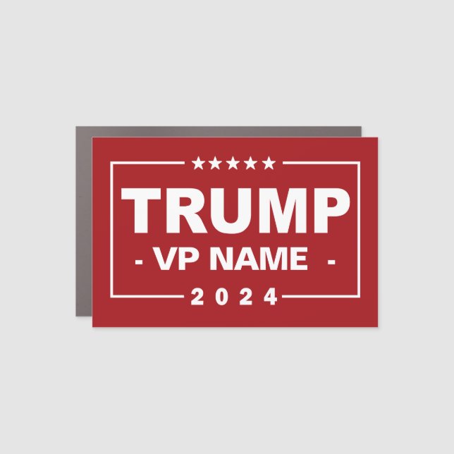 Trump and Custom Vice President 2024 Car Magnet (Front)