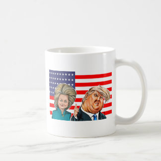 Trump and Hillary Caricature Coffee Mug