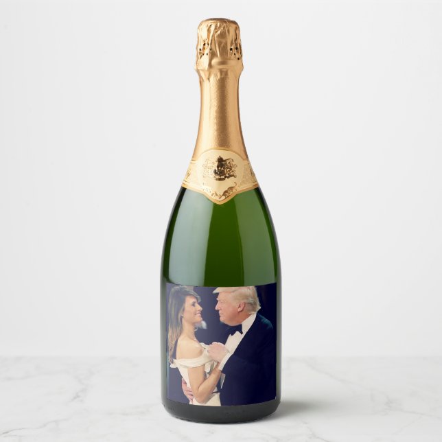 Trump and Melania Dancing Sparkling Wine Label (Front)