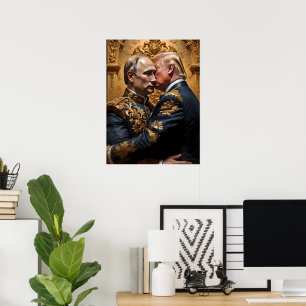 Trump and Putin Embrace Poster