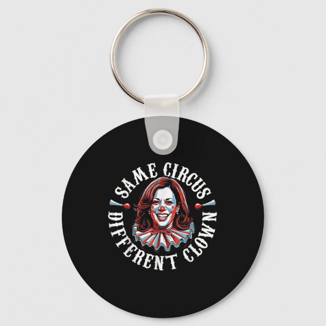 Trump Anti Kamala Harris Same Circus Different Clo Keychain (Front)