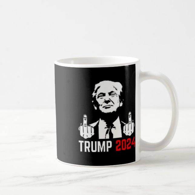 Trump Arrest This Fingers 2024 America Usa Flagfun Coffee Mug (Right)