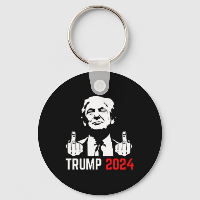 Trump Arrest This Fingers 2024 America Usa Flagfun Keychain (Front)