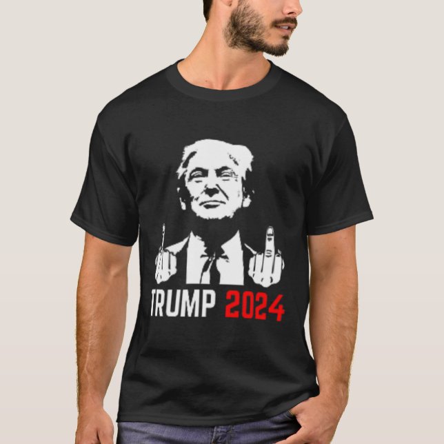 Trump Arrest This Fingers 2024 America Usa Flagfun T-Shirt (Front)