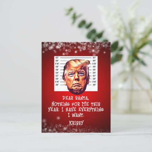  Trump Arrested Dreams Come True Christmas Postcard