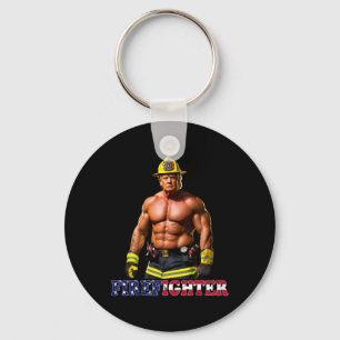 Trump As A Buff Firefighter Trump 2024 Keychain
