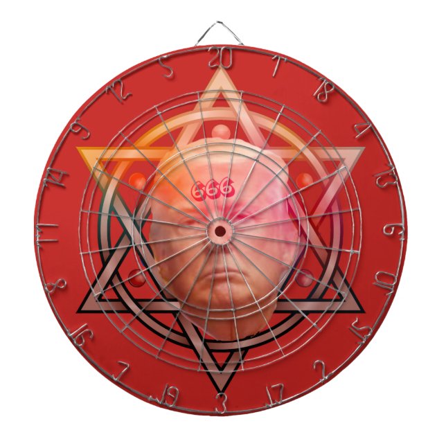 Trump as Anti-Christ on Pentacle Personalized Dartboard (Front)