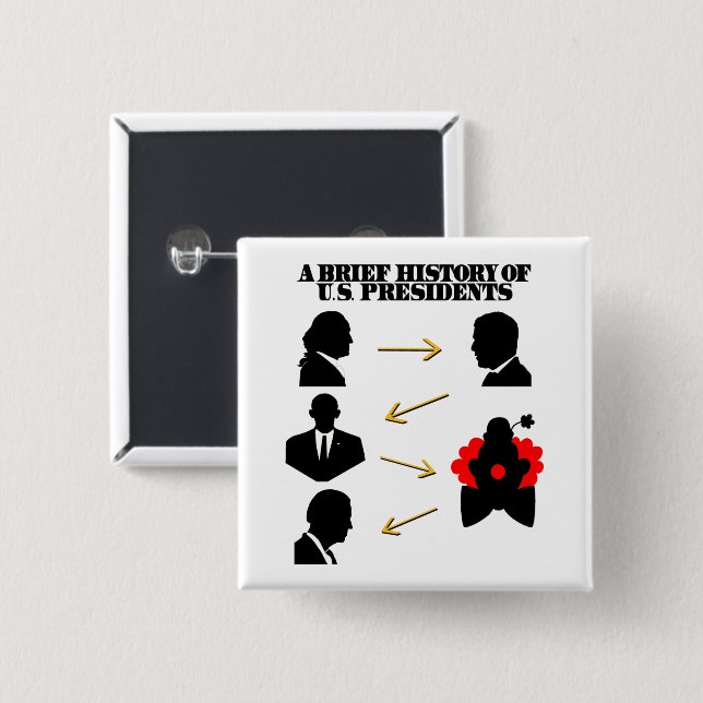 Trump As Clown: A Brief History Of US Presidents Button (Front & Back)