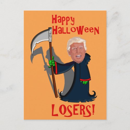 Trump as Grim Reaper Halloween Postcard
