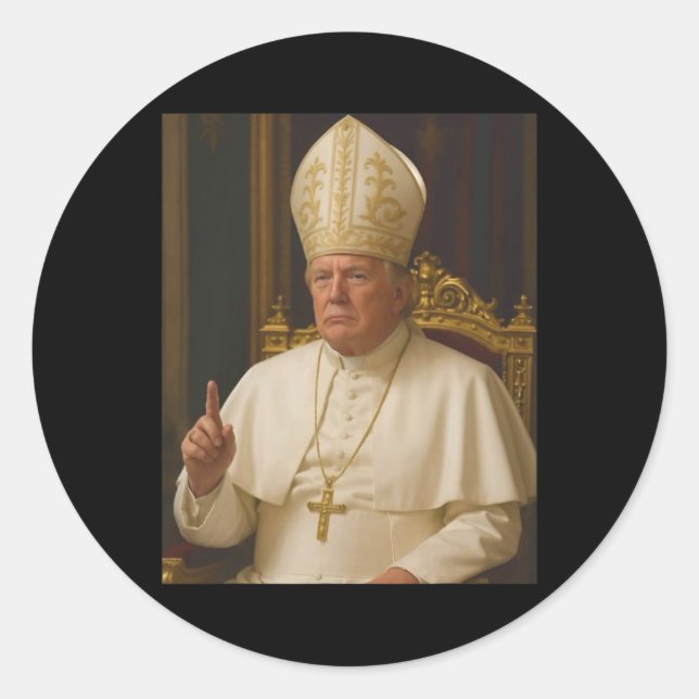 Trump As Pope Tee Meme Funny 1  Classic Round Sticker (Front)