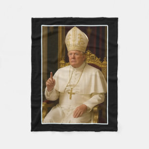 Trump As Vatican Church Pope Trump Funny Vatican C Fleece Blanket