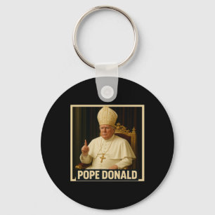 Trump As Vatican Church Pope Trump Funny Vatican C Keychain