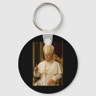 Trump As Vatican Church Pope Trump Funny Vatican C Keychain