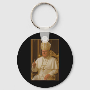 Trump As Vatican Church Pope Trump Funny Vatican C Keychain
