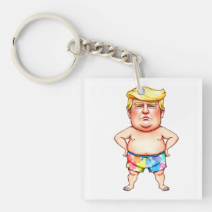 trump at the beach keychain