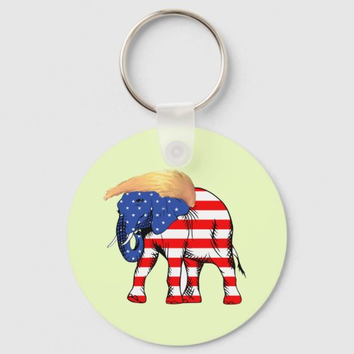 Trump Bad Hair Elephant Button Keychain ZSSG Keychain