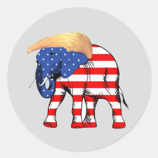 Trump Bad Hair Elephant President ZSSG Classic Round Sticker