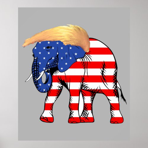 Trump Bad Hair Elephant Value Poster ZSSG Poster