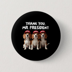Trump Beagles For Trump Supporter Dog Owner Man Wo Button