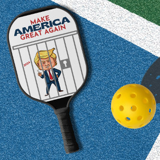 Trump Behind Bars Pickleball Paddle
